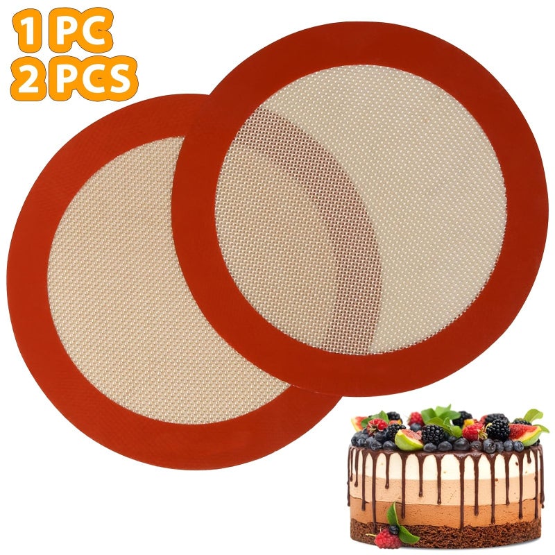 2PCS 7.87 Inch Diameter Round Baking Mat - Image 1