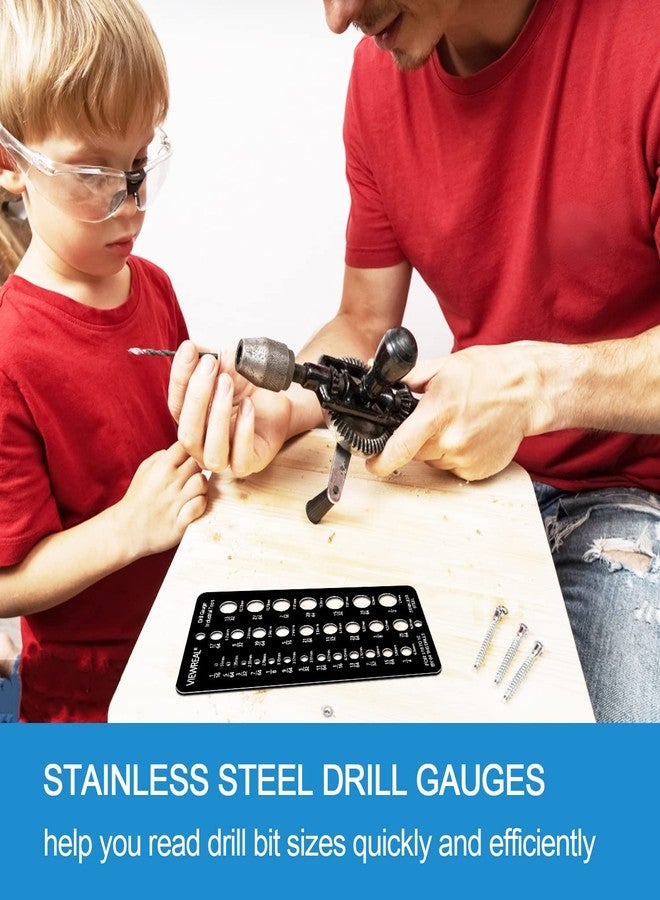 ViewReal Stainless Steel Drill Gauge - 29-Holes Standard Metric Size, 1/16 Inch to 1/2 Inch Drill Bit Index, 1pc Black + 1pc Silver - Image 5