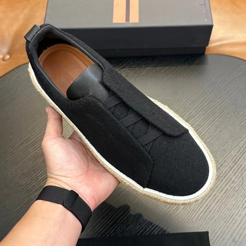 Z Family Men'S Genuine Leather Casual Shoes Spring Light Low-Top Green Sheepskin Round-Toe Adult Shoes - Image 5