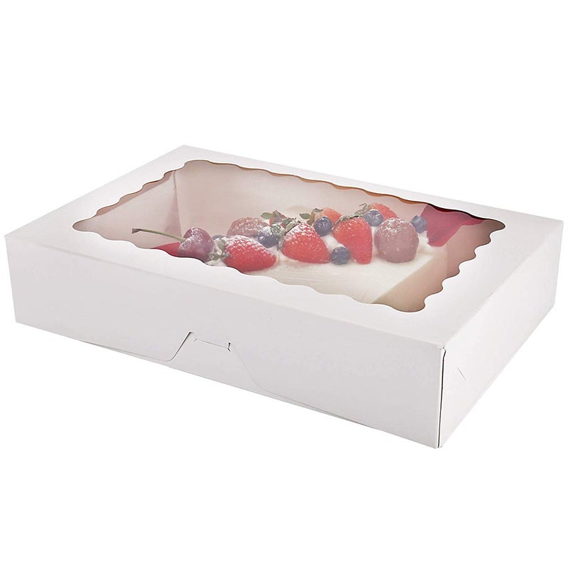 BAKEFY 9x6x25 20 White 6 Brownie Holder Cookie Boxes with Window White Bakery Boxes AutoPopup Treat Boxes for Muffins Donuts and Pastries - Image 2
