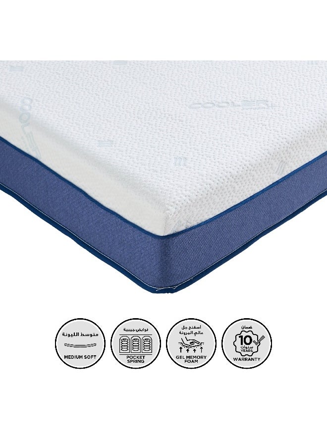 Home Box iCool Gel Pro Visco Memory Foam Pocket Spring King Mattress - 180x200x25 cm  - Image 2
