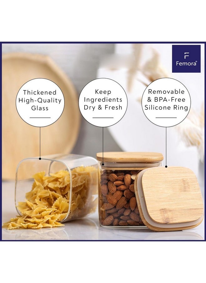 Femora Kitchen Storage Jars Borosilicate Glass Jar with Wooden Lid Air Tight Jar, 700 ML, Pack of 4 - pzsku/ZB9CB3BCD2263FB4ED688Z/45/_/1738306658/cc5fee54-33a6-4755-817d-5b164c5370a1