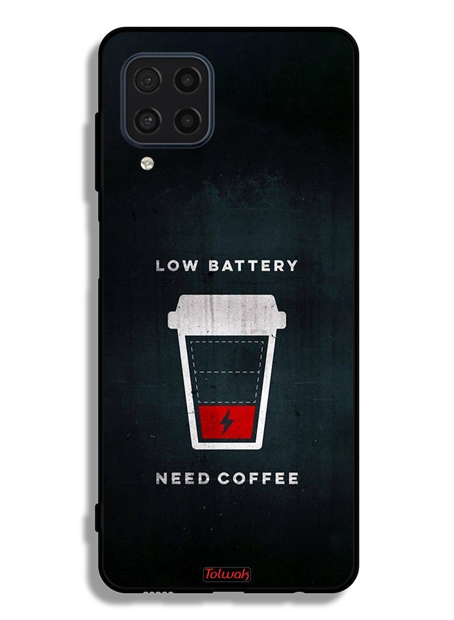 Tolwak Samsung Galaxy M32 4G Protective Case Cover Low Battery Need Coffee - Image 2