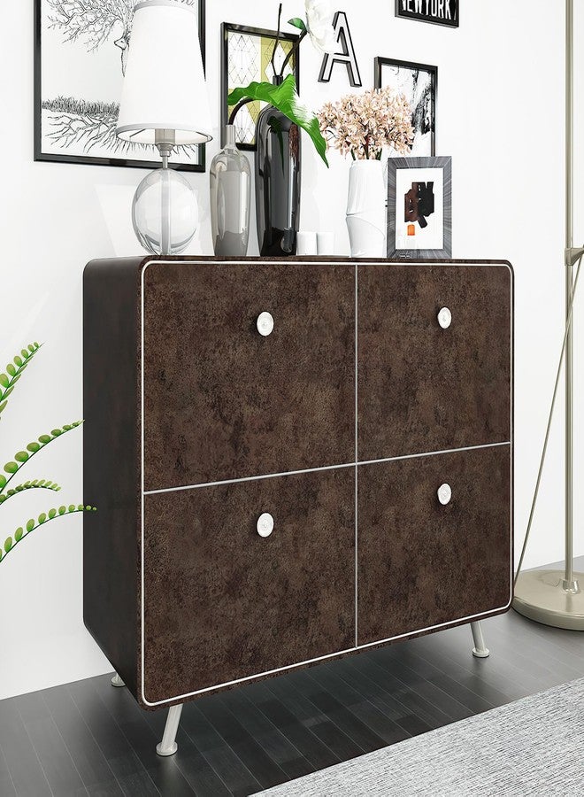 TOTIO Antique Bronze Gold Concrete Wallpaper Dark Brown Extra Wide 31.5x157inch Vintage Metal Industrial Style Wall Sticker Air Guide Slot Design Matte Thick Self-Adhesive Waterproof Contact Paper - Image 5
