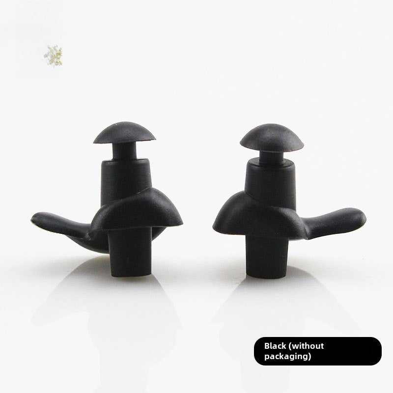 Generic Silicone Spiral Earplugs High-Quality Swim Set Black without packaging 