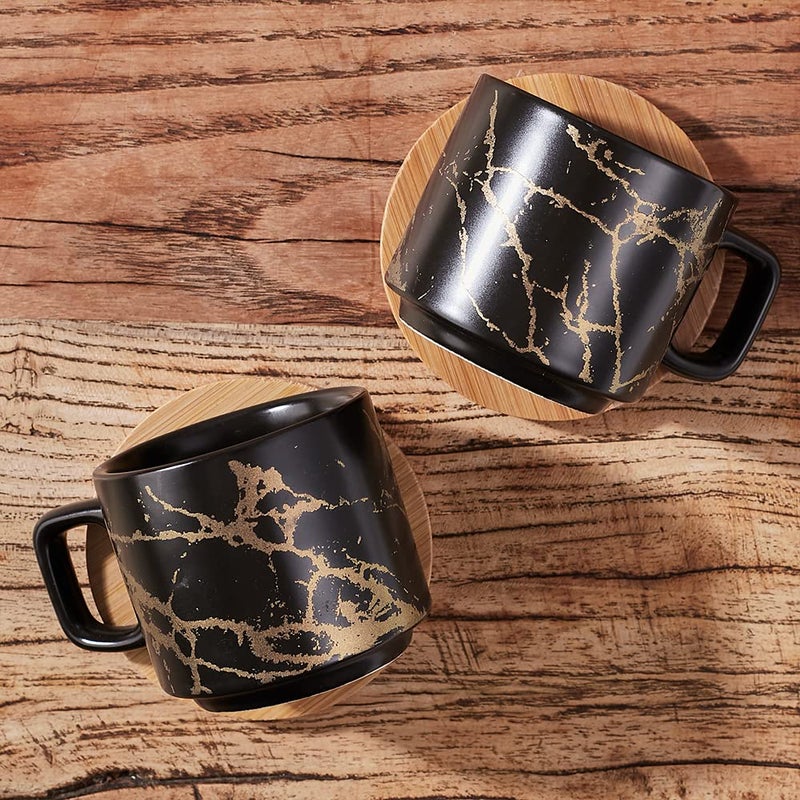 Luka Porcelain Espresso Cup With Saucer And Metal Stand  4 Ounce Stackable Ceramic Demitasse Espresso Mugs Cups Set For Latte Coffee Cafe Mocha Tea(Set Of 4) - Image 4