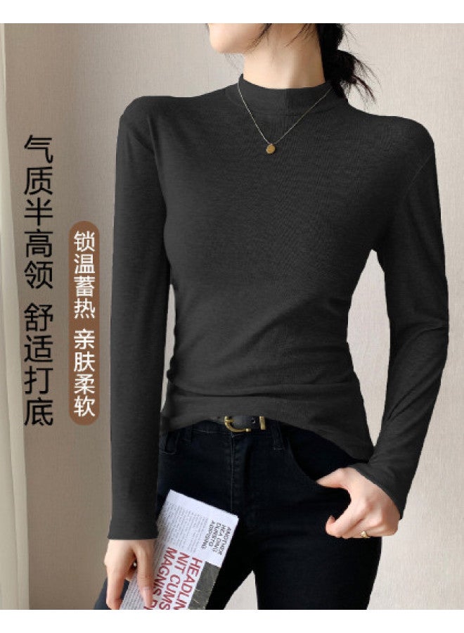 Top melon Autumn New Semi-Turtleneck Women'S Base Layer Top, Wearable As Outerwear - Image 1