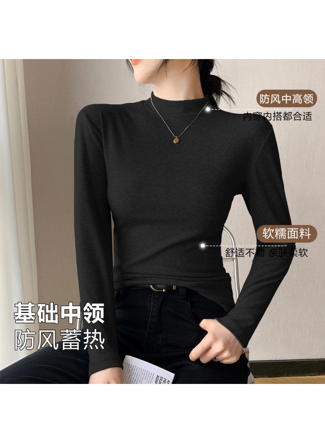 Top melon Autumn New Semi-Turtleneck Women'S Base Layer Top, Wearable As Outerwear - Image 3