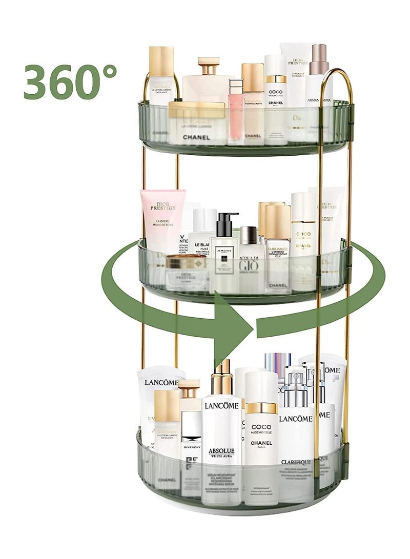 Sharpdo Rotating Makeup Organizer for Vanity 3 Tier, High-Capacity Skincare Clear Make Up Storage Perfume Organizers Cosmetic Dresser Organizer Countertop 360 Spinning - Image 2
