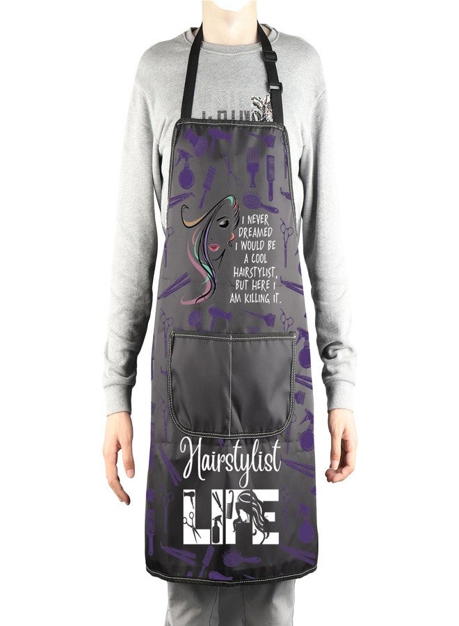 MBMSO Hairdresser Aprons Stylish Apron for Hairstylists Gift I Never Dreamed I would be a Cool Hairstylist Apron Salon Barber (Cool Hairstylist Apron-b) - Image 4