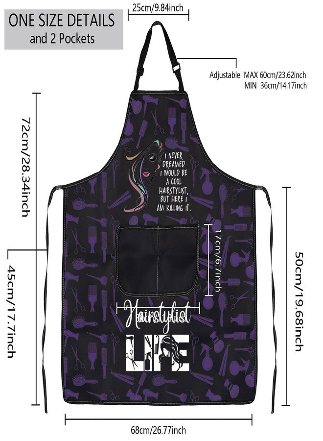 MBMSO Hairdresser Aprons Stylish Apron for Hairstylists Gift I Never Dreamed I would be a Cool Hairstylist Apron Salon Barber (Cool Hairstylist Apron-b) - Image 2
