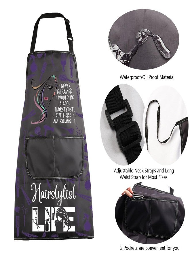 MBMSO Hairdresser Aprons Stylish Apron for Hairstylists Gift I Never Dreamed I would be a Cool Hairstylist Apron Salon Barber (Cool Hairstylist Apron-b) - Image 5