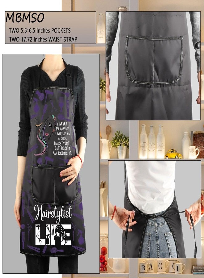 MBMSO Hairdresser Aprons Stylish Apron for Hairstylists Gift I Never Dreamed I would be a Cool Hairstylist Apron Salon Barber (Cool Hairstylist Apron-b) - Image 3