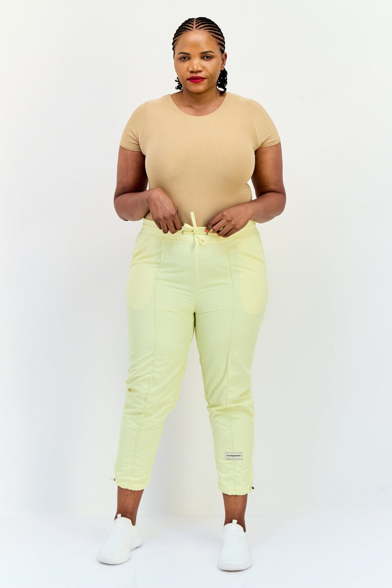 The Giving Movement Women Regular Fit Solid Skinny Pants, Light Yellow - Image 4