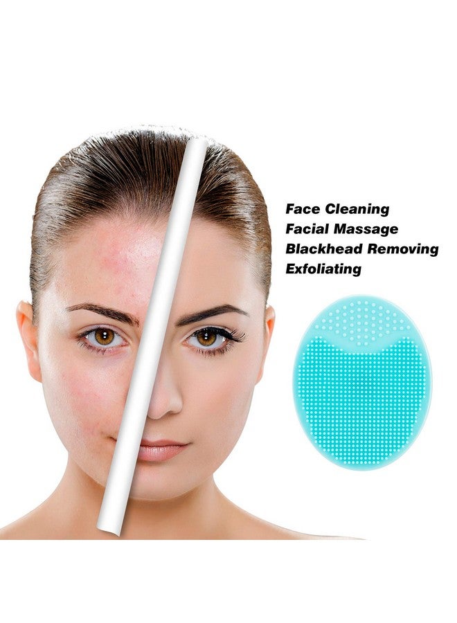 جكسكول عبوتان من مقشر الوجه، فرشاة تنظيف الوجه الناعمة من السيليكون من JEXCULL، مقشر الوجه، وسادة المسام، غطاء الرأس، فرشاة غسل الوجه لتنظيف البشرة بعمق، باللونين الأزرق والأصفر - Image 5