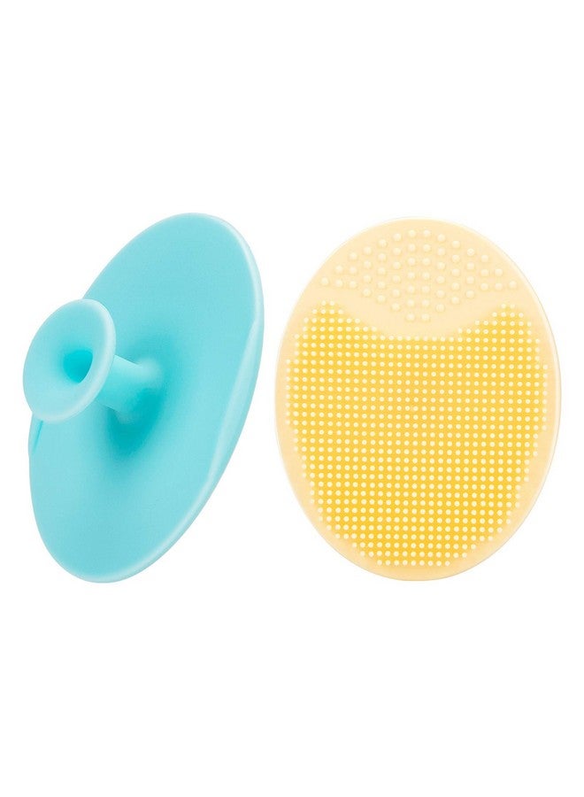 جكسكول عبوتان من مقشر الوجه، فرشاة تنظيف الوجه الناعمة من السيليكون من JEXCULL، مقشر الوجه، وسادة المسام، غطاء الرأس، فرشاة غسل الوجه لتنظيف البشرة بعمق، باللونين الأزرق والأصفر - Image 1