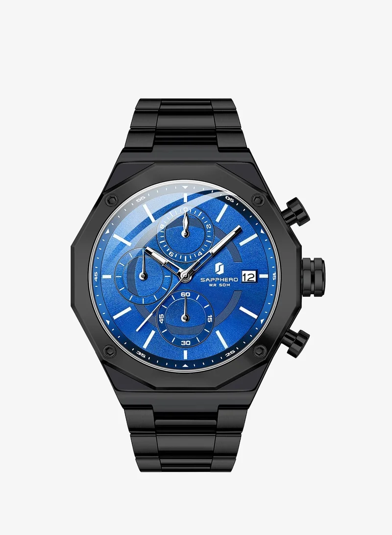 Sapphero 144 g SAPPHERO Men's Wrist Watches Octagonal Stainless Steel Quartz Watch for Men 50M Waterproof Analog Movement with Date Elegant Mens Gift SO2203 for Men | Best Price UAE