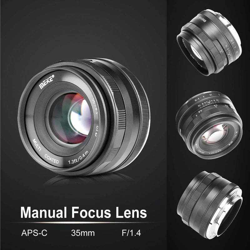 Meike 35mm F1.4 Large Aperture Manual Focus Lens APS-C Compatible with Sony E Mount Mirrorless Cameras NEX 3 NEX 3N NEX 5 NEX 5T NEX 5R NEX 6 7 A5000 A5100 A6000 A6100 A6300 A6500 A6600 A6400 A6700 - Image 3