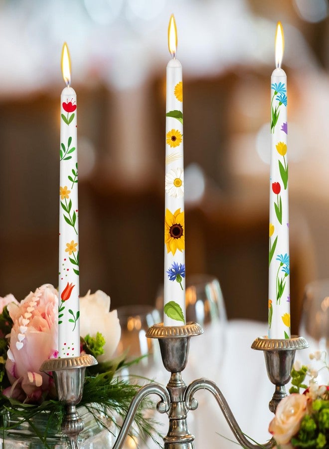 MTLEE 54 Pcs DIY Candle Painting Kit Include White Candles Colorful Acrylic Paint Strips and Paintbrushes for Crafts Making Wedding Birthday Party Centerpiece (Taper) - Image 2