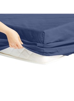 erorex Ultra Soft Fitted Sheet Breathable Easy To Wash King Midnight Blue  - Image 4