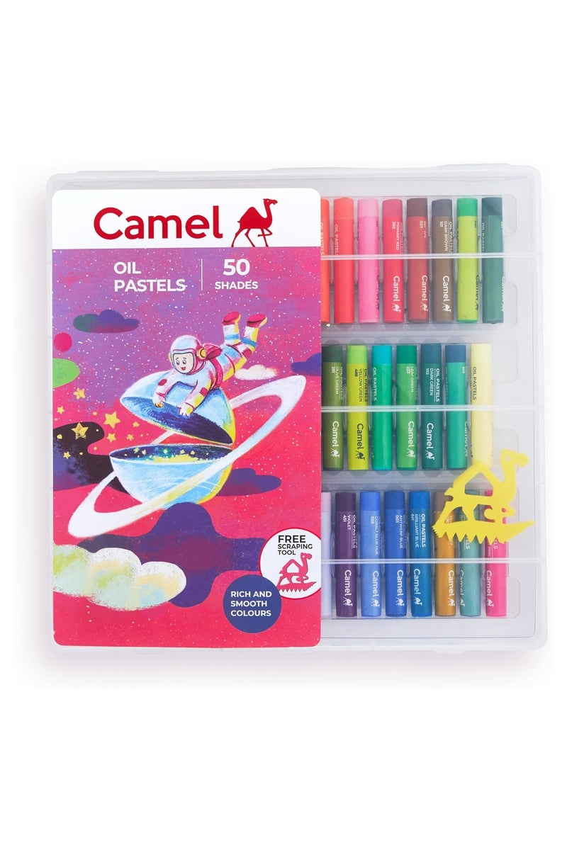 Camel Camlin Kokuyo Oil Pastel Crayons Color Assorted Colours 50 Shades by Camel - Image 1