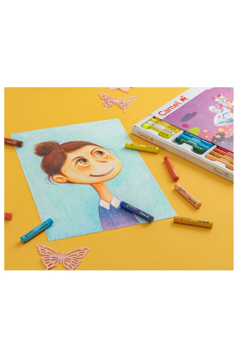 Camel Camlin Kokuyo Oil Pastel Crayons Color Assorted Colours 50 Shades by Camel - Image 2