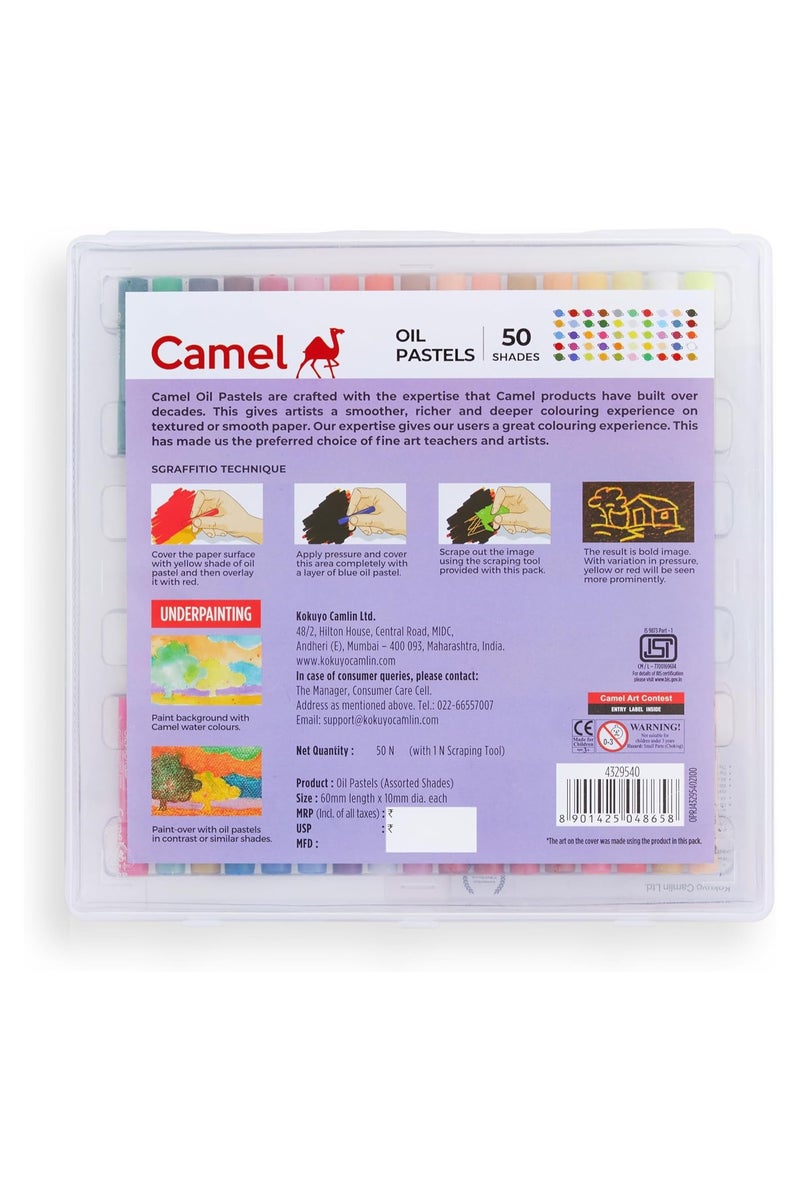 Camel Camlin Kokuyo Oil Pastel Crayons Color Assorted Colours 50 Shades by Camel - Image 4