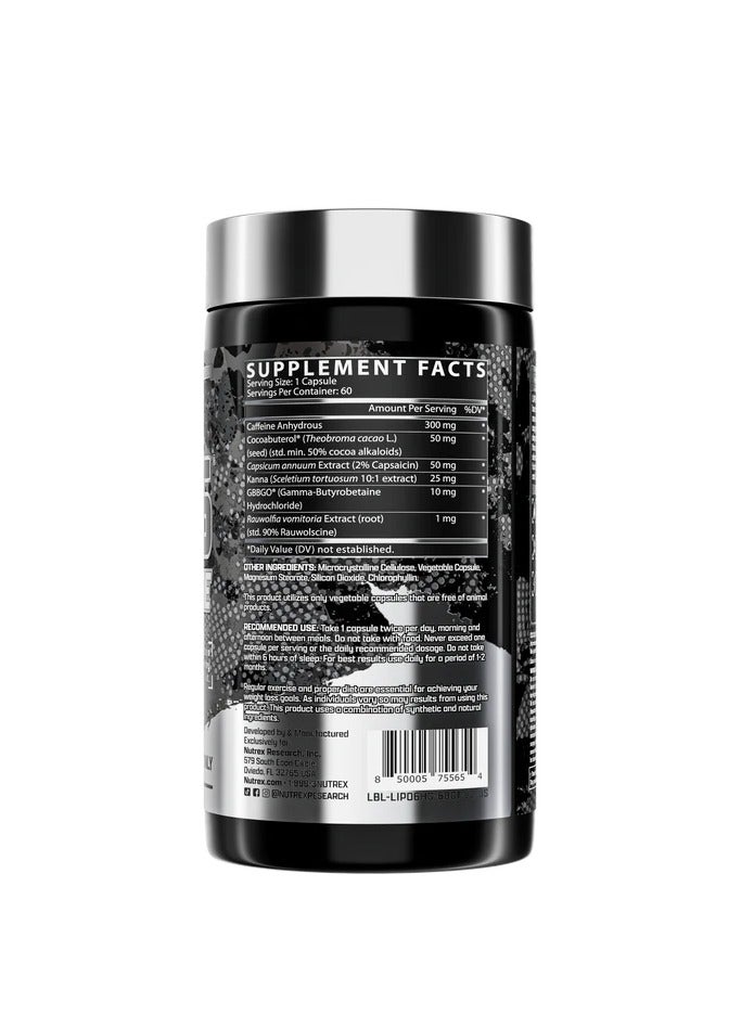 Nutrex Research Nutrex Lipo Hardcore 60 Capsules  - Image 2