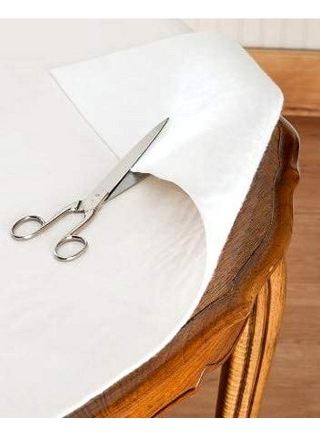 Homestyle Felt Back Vinyl Table Pad Size 52" x 90" Cut to Fit White - Image 4