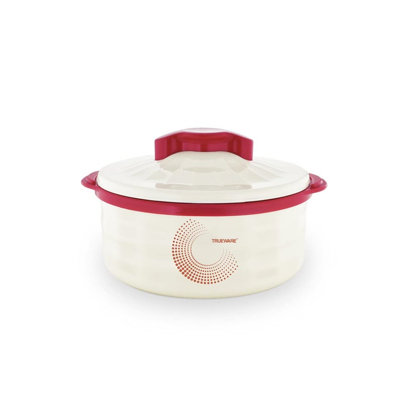 Trueware TRUEWARE Stylus Casserole 1800 Inner Steel Casserole 1500 ml Mahroon PU Insulated BPA free Odour Proof Food Grade Easy to Carry Easy to Store Ideal For Chapatti Roti Curd Maker Kitchen Storage Kitchen accesseroies Thermoware Hot Pot  - Image 1