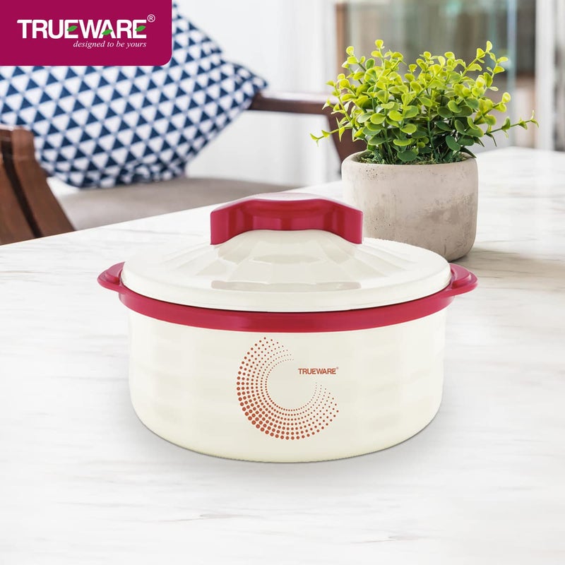 Trueware TRUEWARE Stylus Casserole 1800 Inner Steel Casserole 1500 ml Mahroon PU Insulated BPA free Odour Proof Food Grade Easy to Carry Easy to Store Ideal For Chapatti Roti Curd Maker Kitchen Storage Kitchen accesseroies Thermoware Hot Pot  - Image 5
