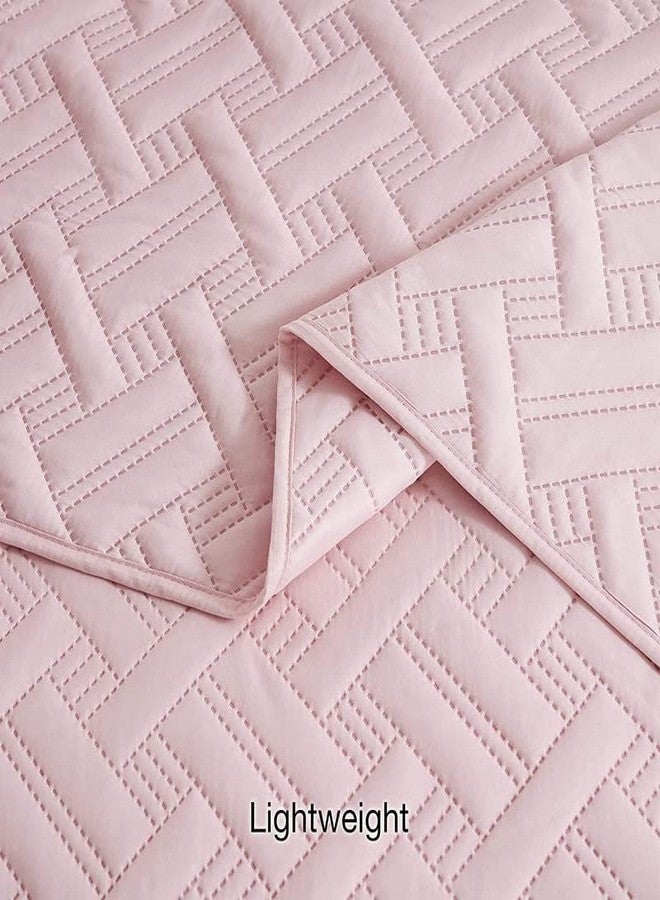 VAS Collections 100% Cotton Ultrasonic Embossed Solid Lightweight Microfiber All Season with 2 Pillow Case King Size - 90X100 Inches - Pink, 280 Tc, 1 Ultrasonic Bed Cover, 2 Pillow Covers, 1 Count - Image 4