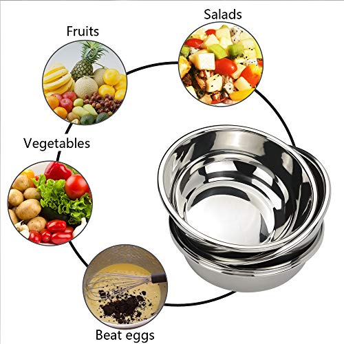 Ggbin 18/10 Stainless Steel Mixing Bowls, Heavy Duty Metal Salad Bowls, 1.5 Quart, Set of 4 - Image 2