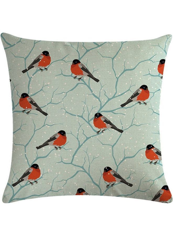 نيبمينينت غطاء وسادة من القطن بطبعة طيور متعدد الألوان