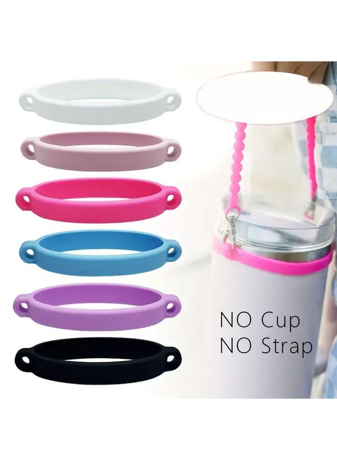 Peach Pink Water Bottle Handle Ring Stretchable Fit For 8 40oz Bottles Durable Non Slip Grip - Image 1