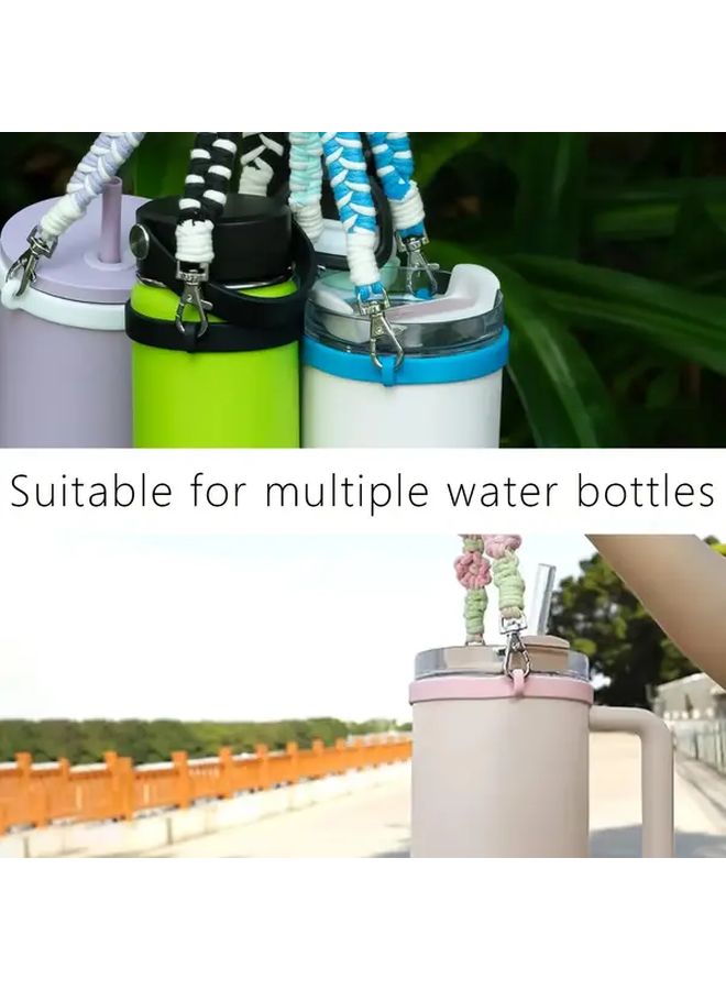 Peach Pink Water Bottle Handle Ring Stretchable Fit For 8 40oz Bottles Durable Non Slip Grip - Image 3