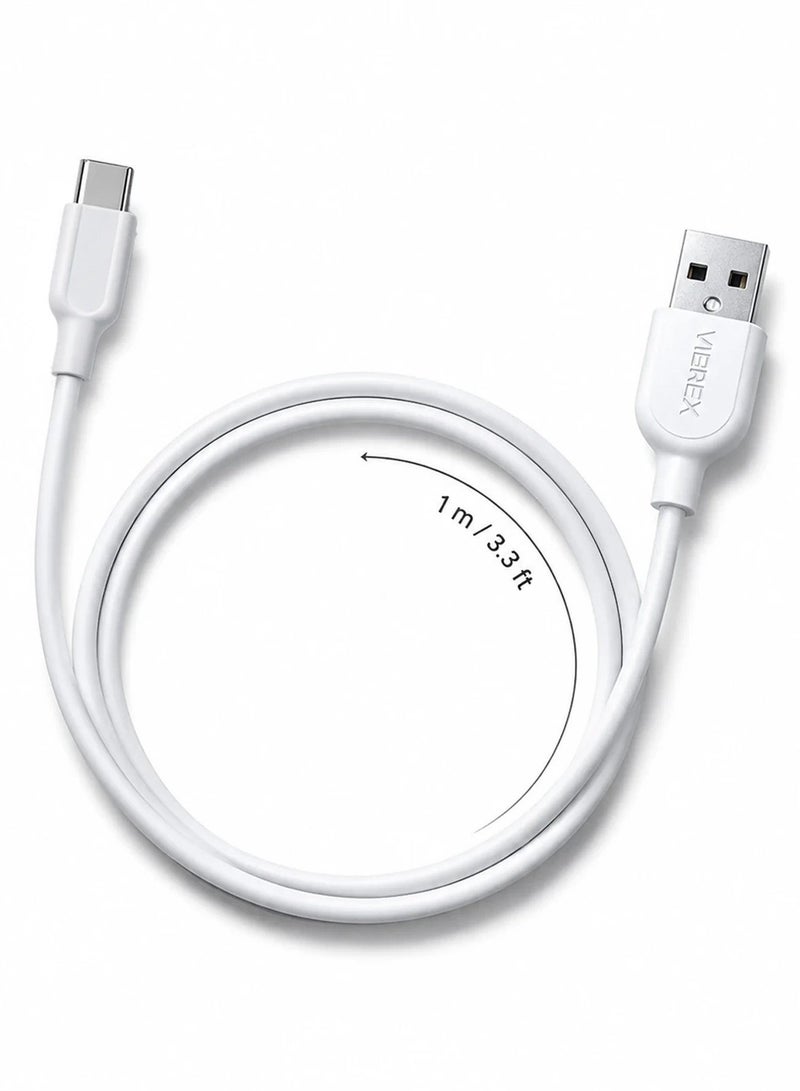 Vierex VC-3 Fast Charging USB Type-C Cable 2.4A Long Charging &  Data Sync Cable 480Mbps, 1m - Image 5