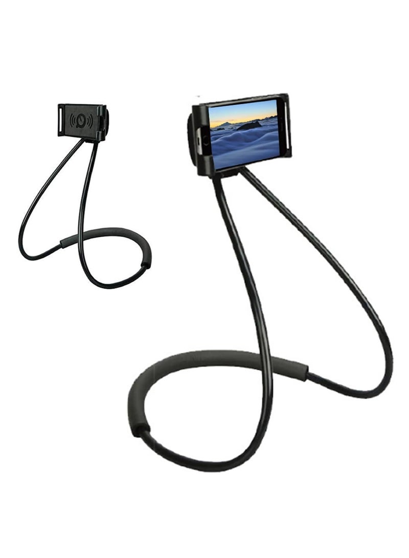 Hihonor Universal Smart Mobile Phone Stand,Hanging on Neck Cell Phone Mount Holder, Flexible Lazy Bracket DIY Free Rotating for Multiple Functions (Black) - Image 2