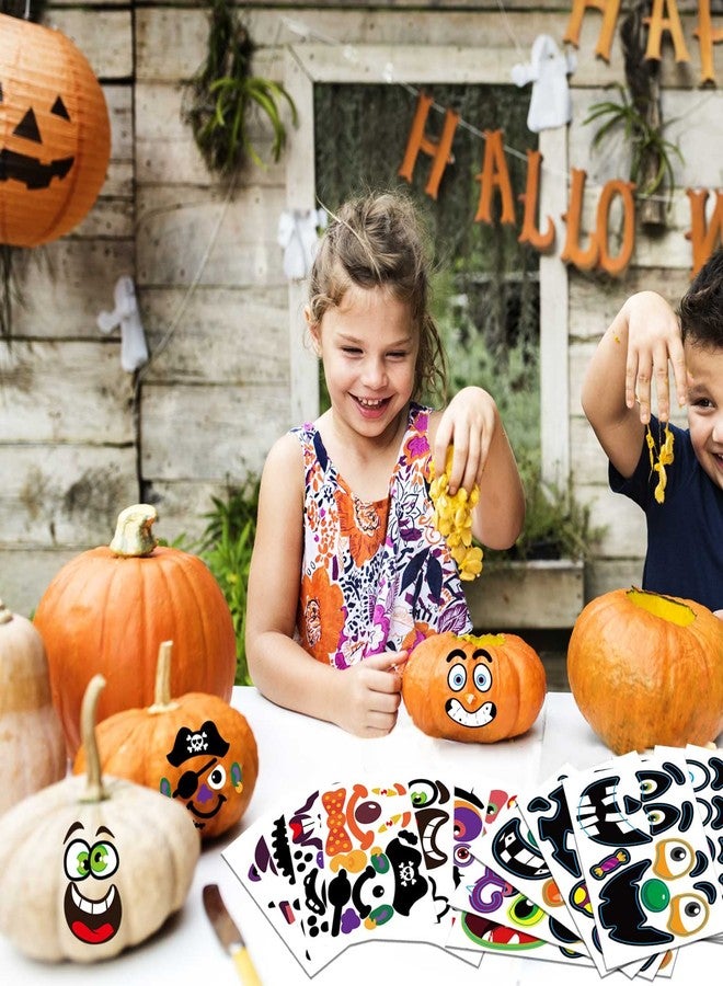 Finduat 64 Pcs Halloween Pumpkin Decorating Stickers, Pumpkin Face Stickers in 32 Different Designs for Kids, Decorating Craft Kit for Kids Halloween Party Favors Supplies - Image 5