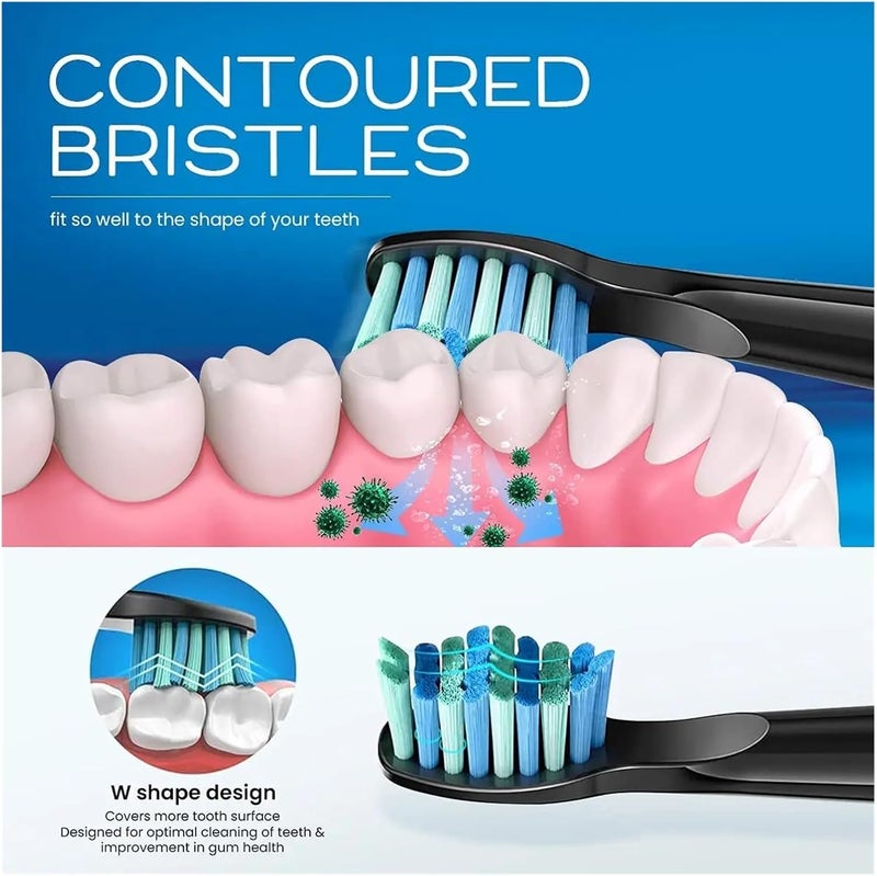 Toothbrush Heads ，Compatible for Yunchi， Seago 507 Electric and Teeth Care Product(10pcs Black) - Image 3