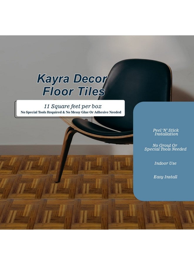 Kayra Decor Kayra Decor PVC Flooring Sheets for Floor USA Standard SGS Approved - Durable Peel & Stick Self Adhesive PVC Floor Tiles for Flooring Set of 11 (Tiles Size- 12" x 12", Wooden Design)  - Image 2