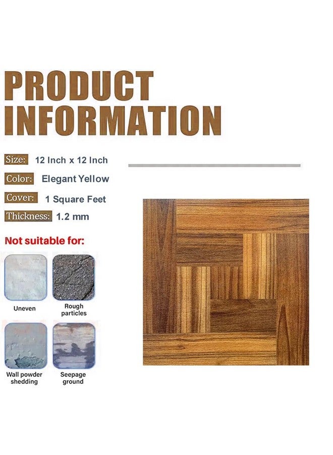 Kayra Decor Kayra Decor PVC Flooring Sheets for Floor USA Standard SGS Approved - Durable Peel & Stick Self Adhesive PVC Floor Tiles for Flooring Set of 11 (Tiles Size- 12" x 12", Wooden Design)  - Image 3