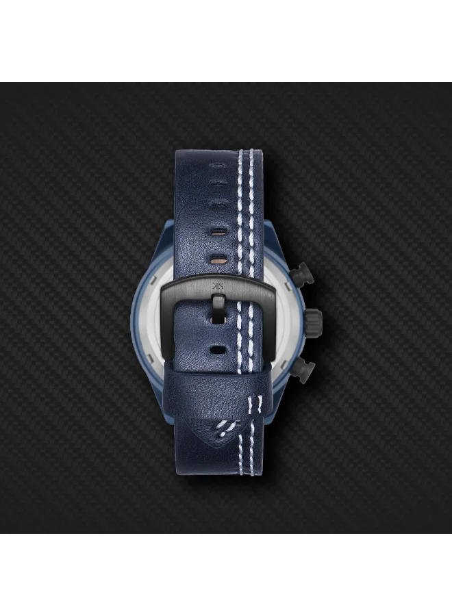 Kenneth Scott blue Men's PU Chronograph Watch K25107-LLLB - 44 mm for Men | Best Price UAE