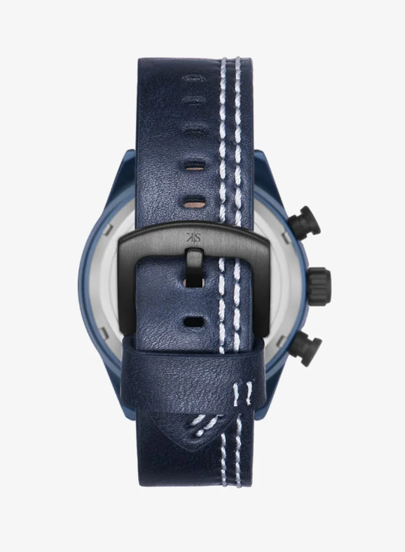 Kenneth Scott blue Men's PU Chronograph Watch K25107-LLLB - 44 mm for Men | Best Price UAE