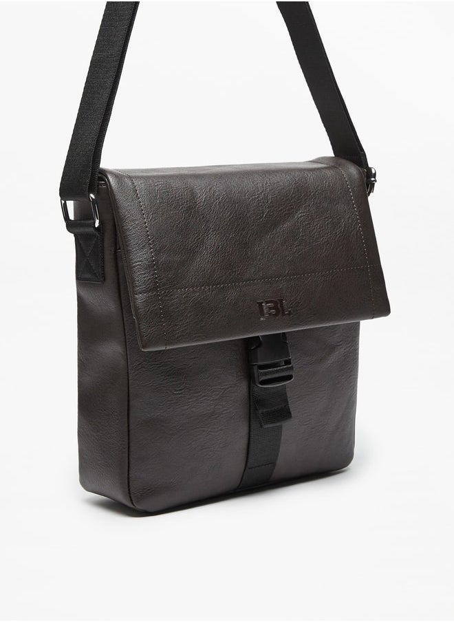 LBL by Shoexpress Solid Crossbody Bag with Adjustable Strap and Buckle Closure  - Image 2