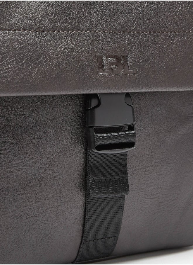 LBL by Shoexpress Solid Crossbody Bag with Adjustable Strap and Buckle Closure  - Image 3