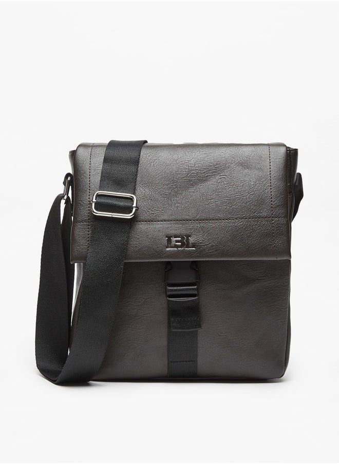 LBL by Shoexpress Solid Crossbody Bag with Adjustable Strap and Buckle Closure  - Image 1