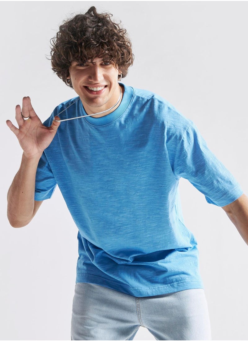 FAV Textured Crew Neck T-Shirt  - Image 1