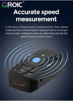 GROIC Radar Detectors for Cars, Radar Detector with Automatic 360 Degree Detection, Vehicle Speed Alarm System, City Highway, Led Display, Voice Prompt Speed  - Image 4