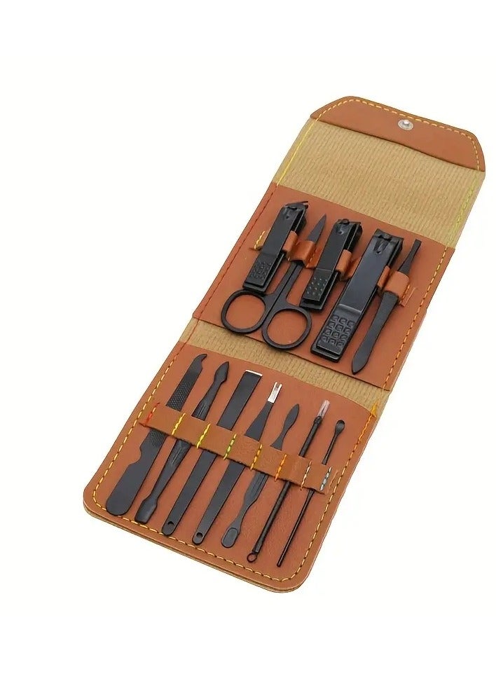 ORiTi Manicure Set & Nail Clipper Kit - 16 In 1 Full Function Kit Professional Stainless Steel Pedicure Sets Leather Portable Case Idea Gift - Image 3